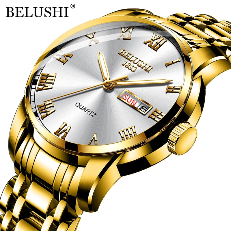 BELUSHI Luxury Men's Quartz Watch - Stainless Steel, Waterproof - Quid Mart