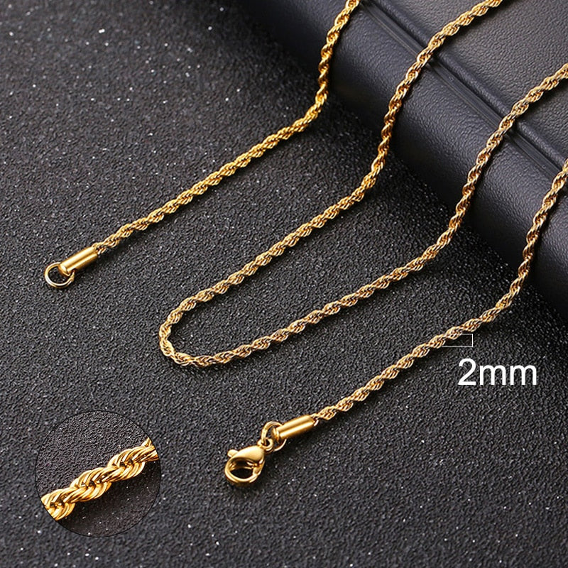 Vnox Cuban Chain Necklace for Men Women, Basic Punk Stainless Steel Curb Link Chain Chokers,Vintage Gold Color Solid Metal Colla - Quid Mart