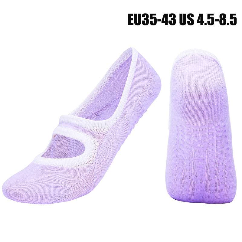 Women High Quality Pilates Socks Anti-Slip Breathable Backless Yoga Socks Ankle Ladies Ballet Dance Sports Socks for Fitness Gym - Quid Mart