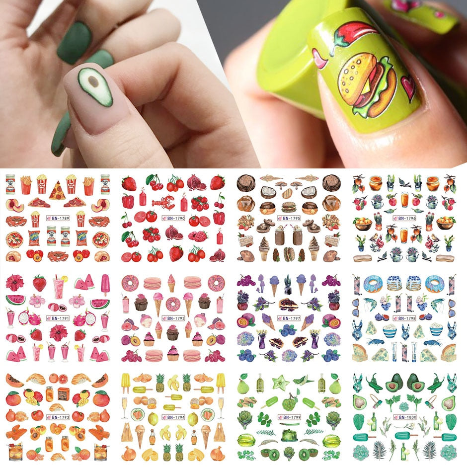 12pcs Valentines Manicure Love Letter Flower Sliders for Nails Inscriptions Nail Art Decoration Water Sticker Tips GLBN1489-1500 - Quid Mart