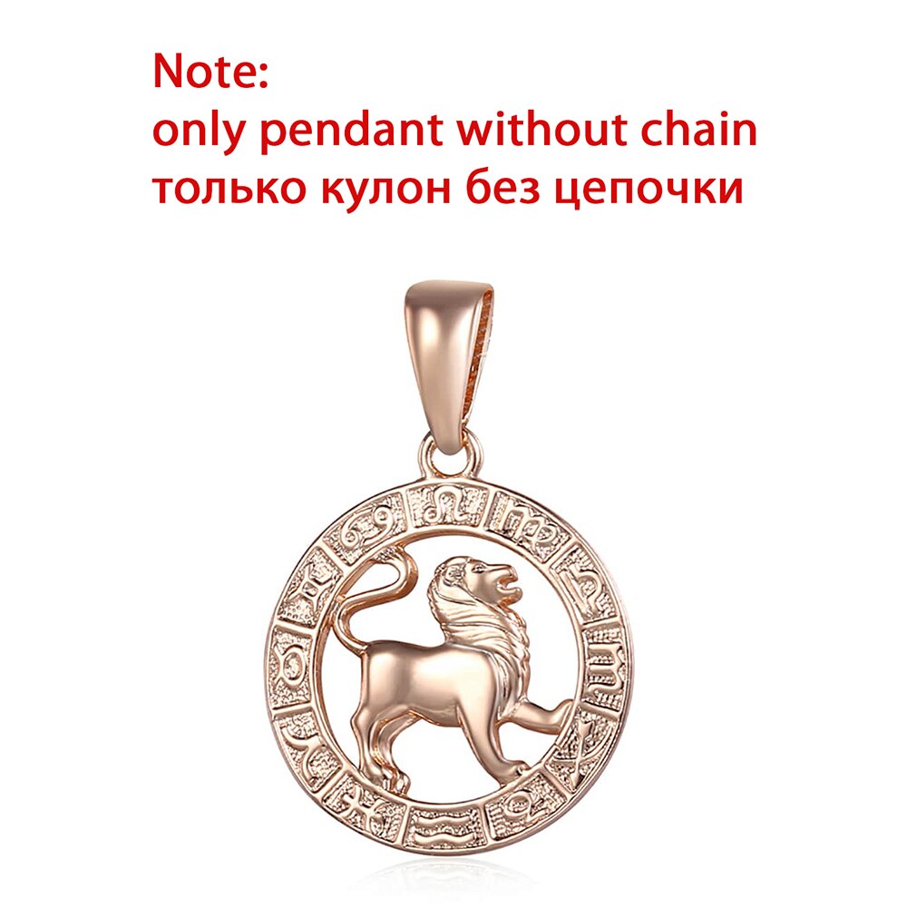 12 Zodiac Sign Constellations Pendants Necklaces For Women Men 585 Rose Gold Color Male Jewelry Fashion Birthday Gifts GPM16 - Quid Mart