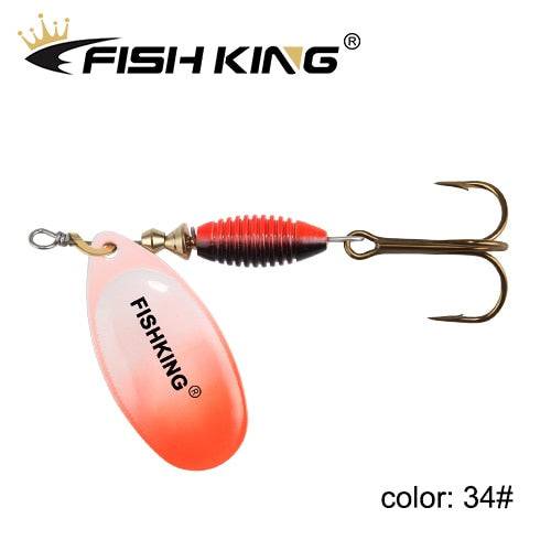 FISH KING New Metal Fishing Lure 4g 4.8g 7g 10g 14g Spinner Bait High Quality Hard Baits Treble Hook Fishing Tackle For Pike - Quid Mart