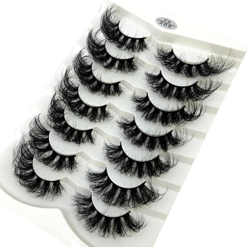 HBZGTLAD New 7/8 pairs 15-25mm natural 3D false eyelashes fake lashes makeup kit Mink Lashes extension mink eyelashes maquiagem - Quid Mart