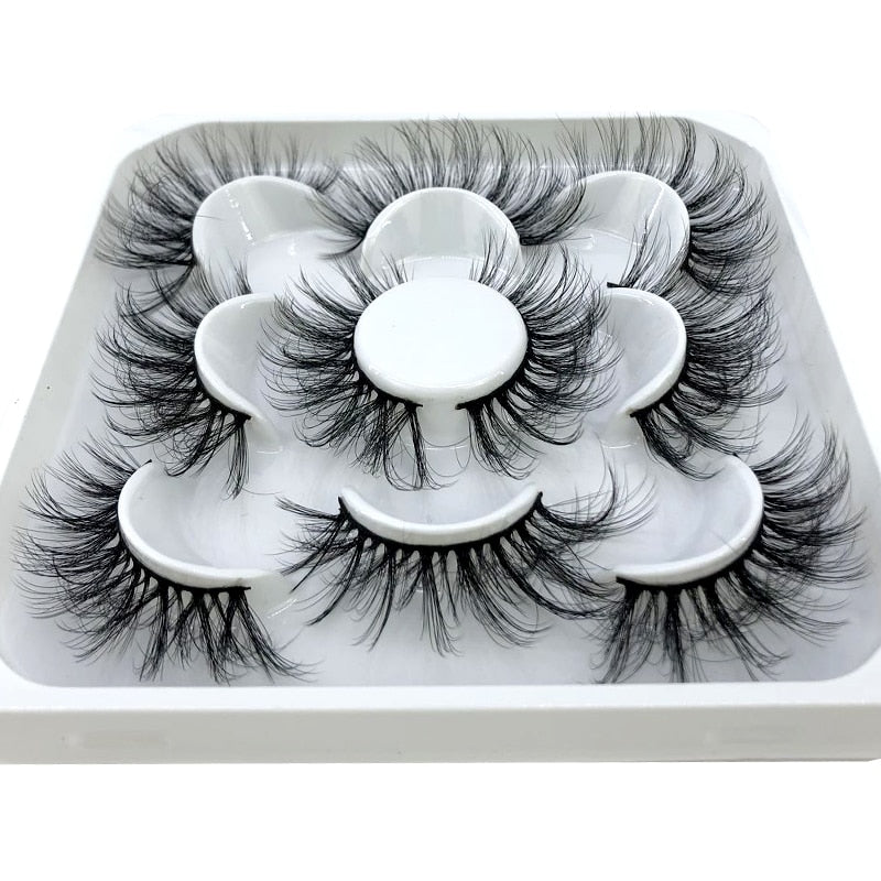 2023 New 5 pairs natural false eyelashes fake lashes long makeup 3d mink lashes eyelash extension mink eyelashes short eyelashes - Quid Mart