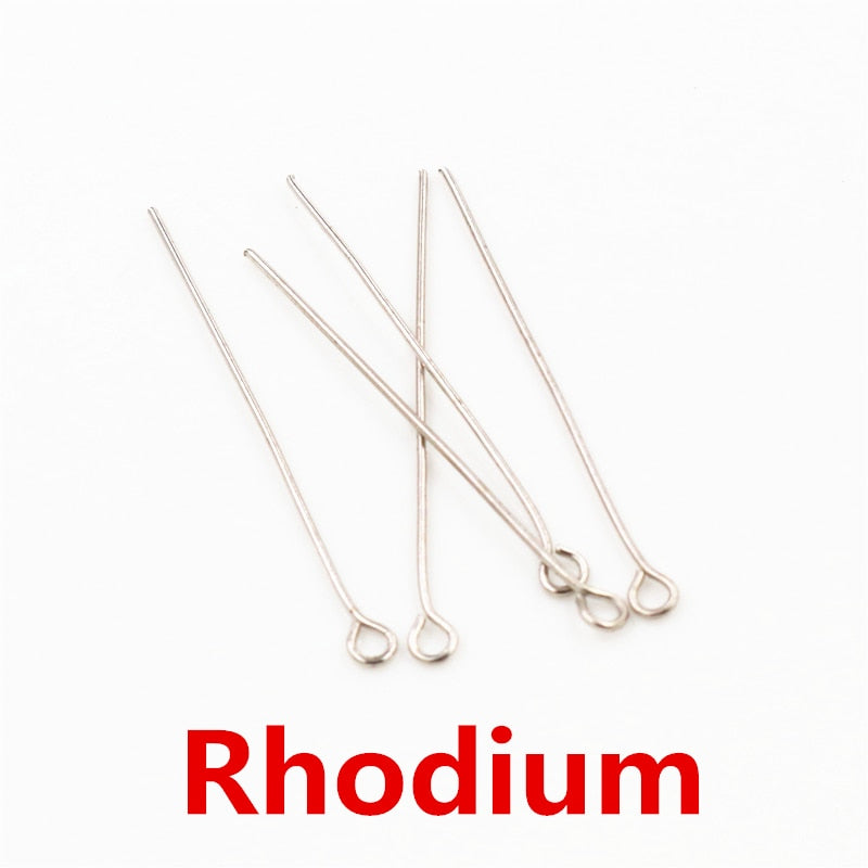 200pcs/bag 16 20 25 30 35 40 45 50mm Eye Head Pins Classic 7 colors Plated Eye Pins For Jewelry Findings Making DIY Supplies - Quid Mart