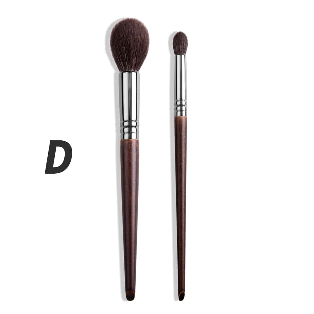 OVW Cosmetic 2/6 pcs Makeup Eye Shadow Brush Set Goat Hair Tool Ultra Soft Make Up Tapered Blender Diffuse Kit Cut Crease Brush - Quid Mart