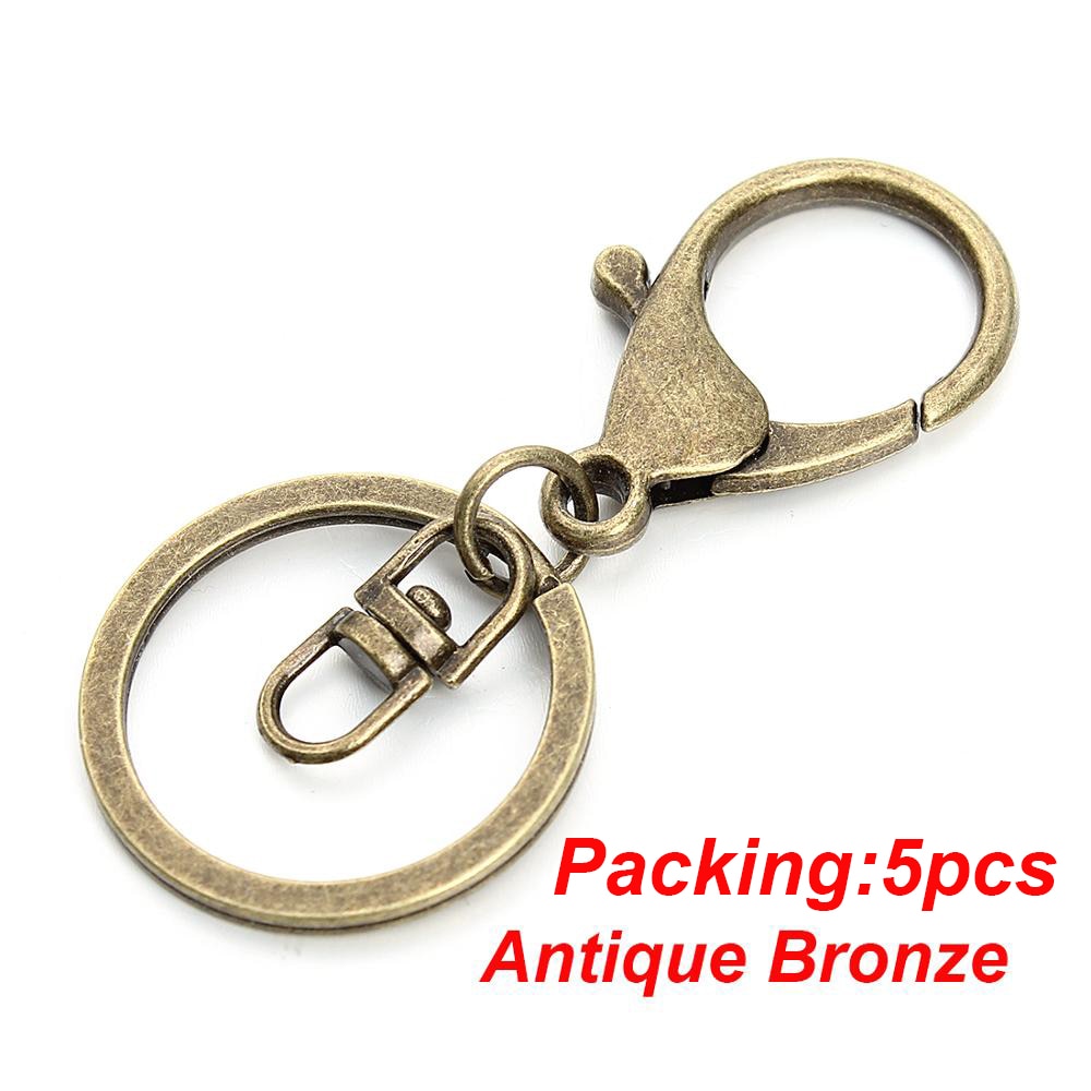 5-20pcs  Key Chain Key Ring Keychain Bronze Rhodium Gold Color 28mm Long Round Split Keyrings DIY Jewelry Making Wholesale - Quid Mart