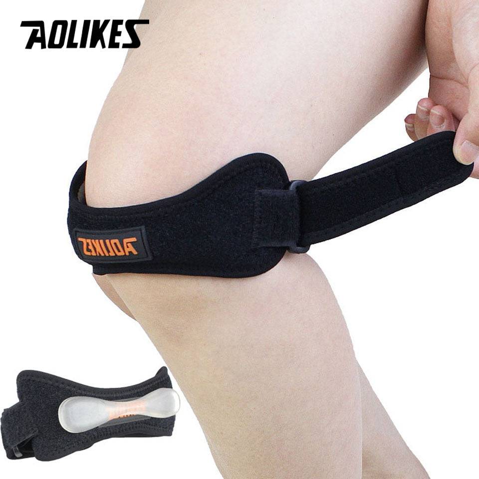AOLIKES 1PCS Adjustable Knee Pad Knee Pain Relief Patella Stabilizer Brace Support for Hiking Soccer Basketball Running  Sport - Quid Mart