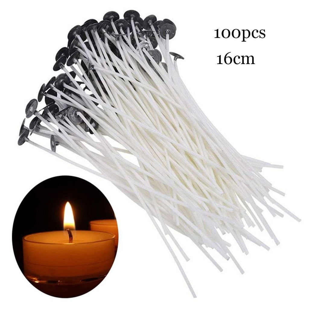 8-20cm 100 PCS Candle Wicks Smokeless Wax Pure Cotton Core for DIY Candle Making Pre-waxed Wicks Party Supplies - Quid Mart