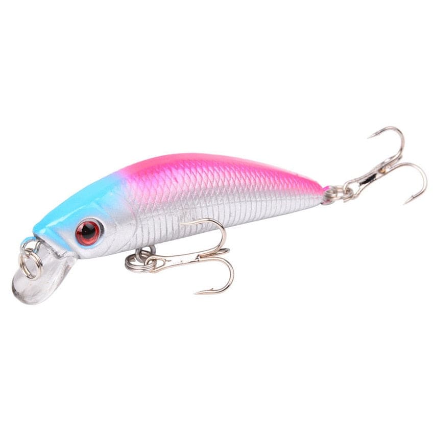 Aorace Minnow Fishing Lure 70mm 8g 3D Eyes Crankbait wobbler Artificial Plastic Hard Bait Fishing Tackle - Quid Mart