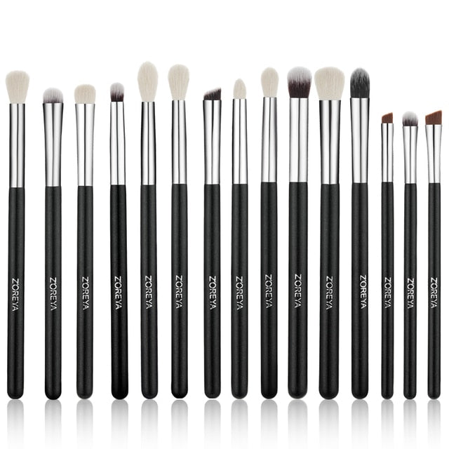 ZOREYA Black Makeup Brushes Set Eye Face Cosmetic Foundation Powder Blush Eyeshadow Kabuki Blending Make up Brush Beauty Tool - Quid Mart