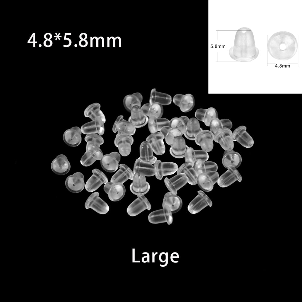 100-200pcs Rubber Earring Backs Stopper Earnuts Stud Earring Back Supplies For Jewelry DIY Jewelry Findings Making Accessories - Quid Mart