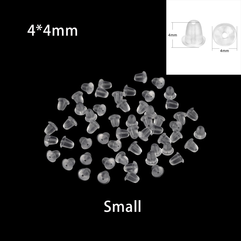 100-200pcs Rubber Earring Backs Stopper Earnuts Stud Earring Back Supplies For Jewelry DIY Jewelry Findings Making Accessories - Quid Mart