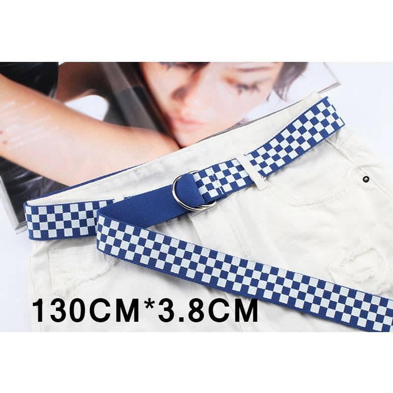 Canvas Belts for Women and Men - Letter Printed, Long Waist Strap - Quid Mart