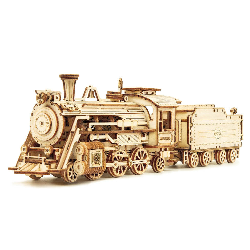 Robotime Rokr 3D Puzzle Movable Steam Train,Car,Jeep Assembly Toy Gift for Children Adult Wooden Model Building Block Kits - Quid Mart