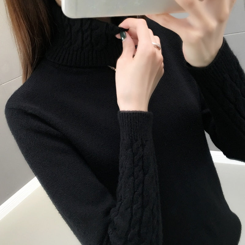2023 Women's Turtleneck Sweater: Autumn-Winter, Khaki - Quid Mart
