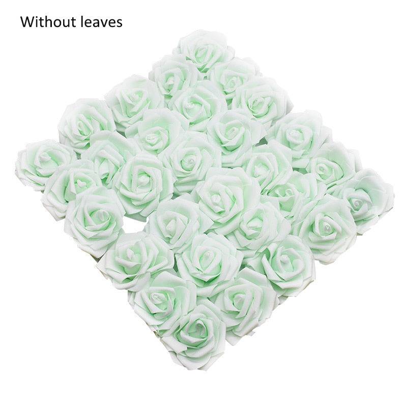 10/20/30 Heads 8CM Artificial PE Foam Rose Flowers Bride Bouquet Flower For Wedding Party Decorative Scrapbooking DIY Flower - Quid Mart