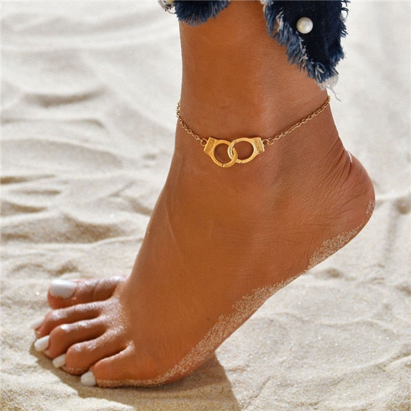 LETAPI 3pcs/set Gold Color Simple Chain Anklets For Women Beach Foot Jewelry Leg Chain Ankle Bracelets Women Accessories - Quid Mart