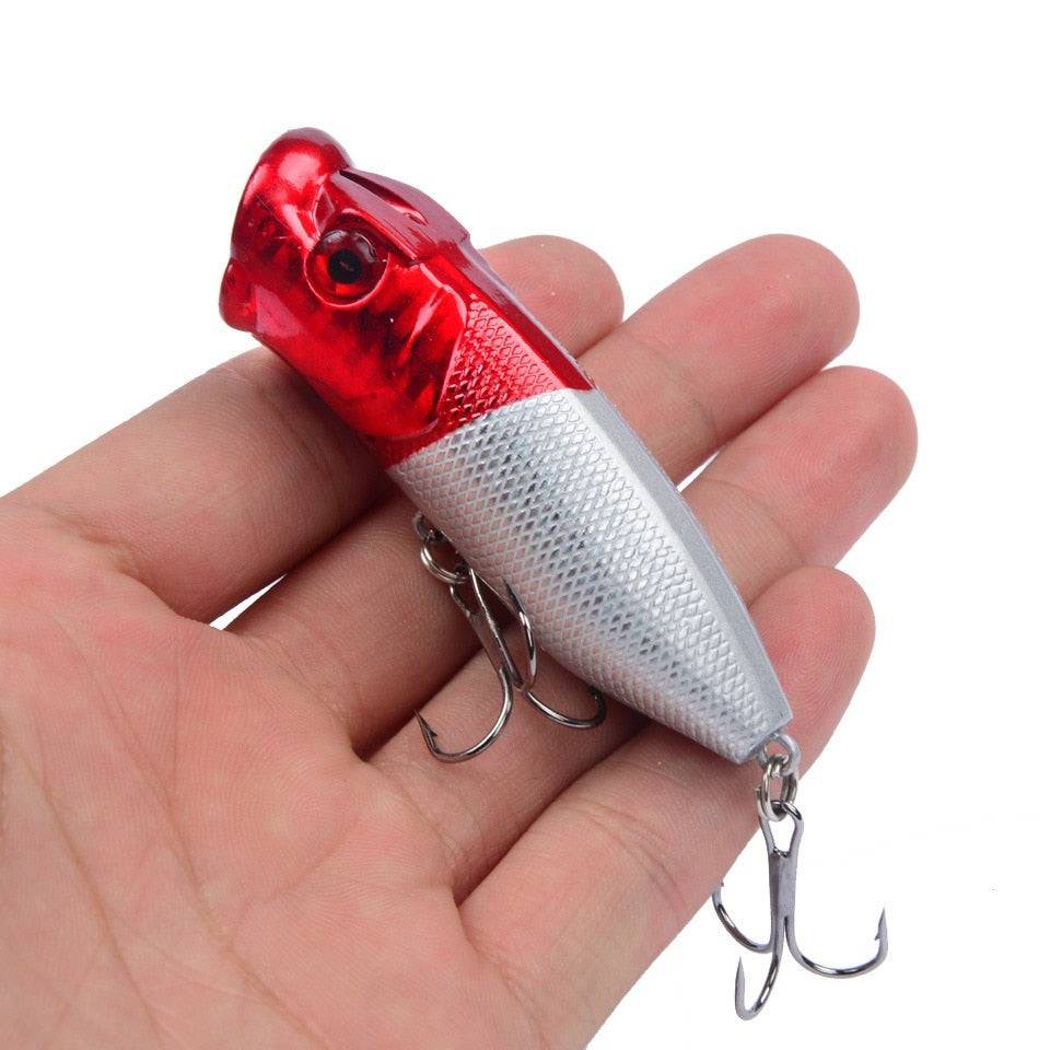 1pcs Fishing Lures Topwater Popper Bait 6.5cm 12g Hard Bait Artificial Wobblers Plastic Fishing Tackle with 6# Hooks - Quid Mart