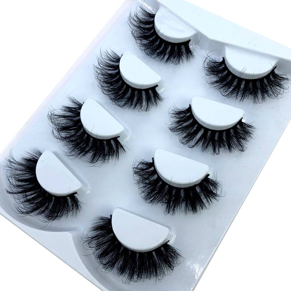 HBZGTLAD New 7/8 pairs 15-25mm natural 3D false eyelashes fake lashes makeup kit Mink Lashes extension mink eyelashes maquiagem - Quid Mart