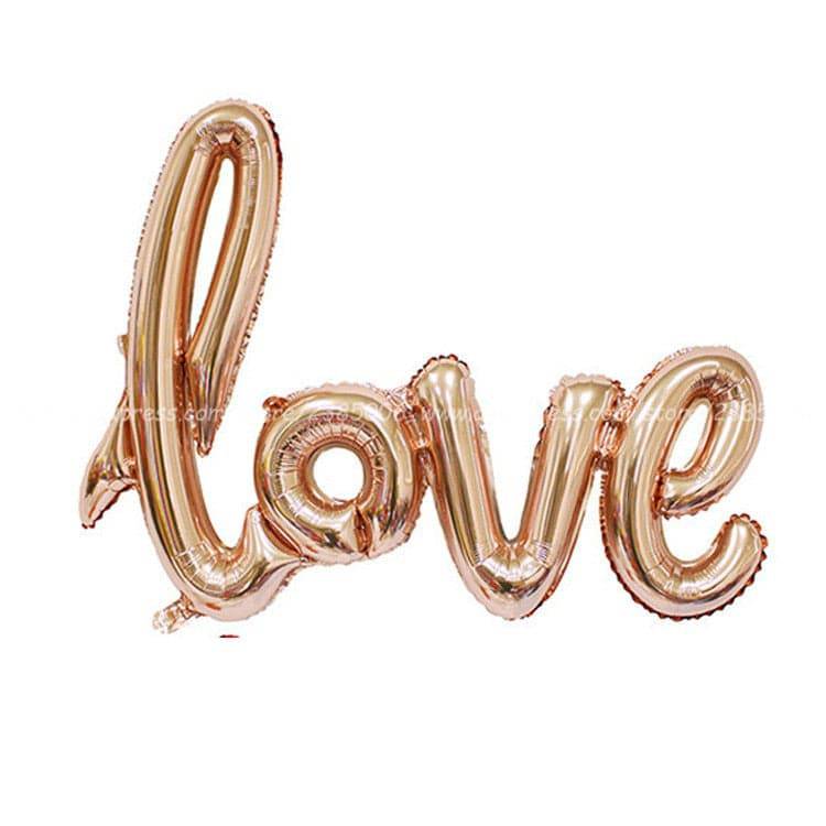 Ligatures Love Letter Foil Balloon Anniversary Wedding Valentines Birthday Party Decoration Champagne Cup Photo Props - Quid Mart