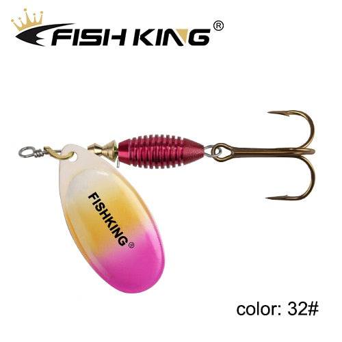 FISH KING New Metal Fishing Lure 4g 4.8g 7g 10g 14g Spinner Bait High Quality Hard Baits Treble Hook Fishing Tackle For Pike - Quid Mart