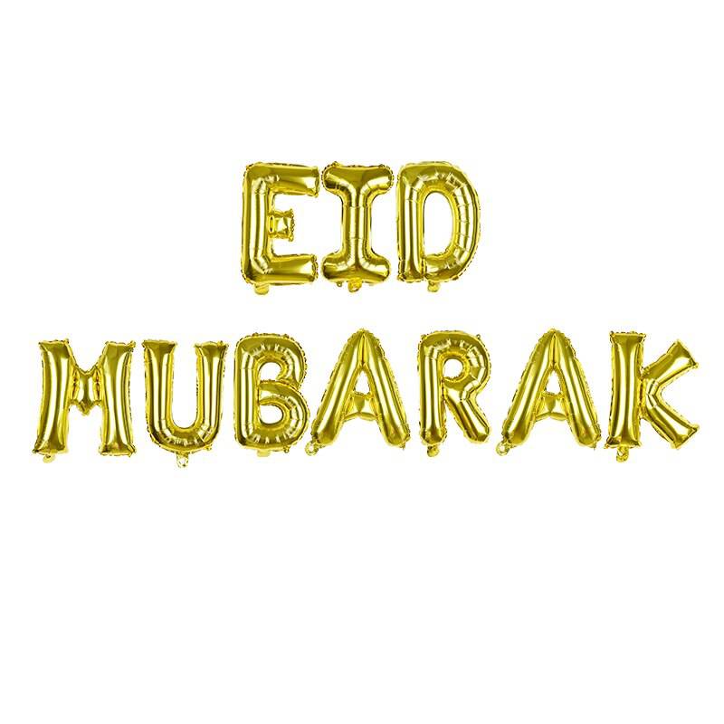 Eid Mubarak Decoration Gold Silver Balloons Eid Banner Bunting Islamic Muslim Hajj Mubarak Festival Party DIY Ramadan Decor 2022 - Quid Mart