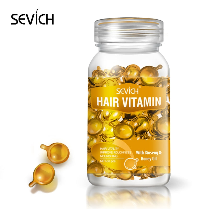 Sevich Smooth Silky Hair Vitamin Capsule Keratin Complex Oil Hair Care Repair Damaged Hair Serum Anti-Loss Moroccan Hair Oil - Quid Mart