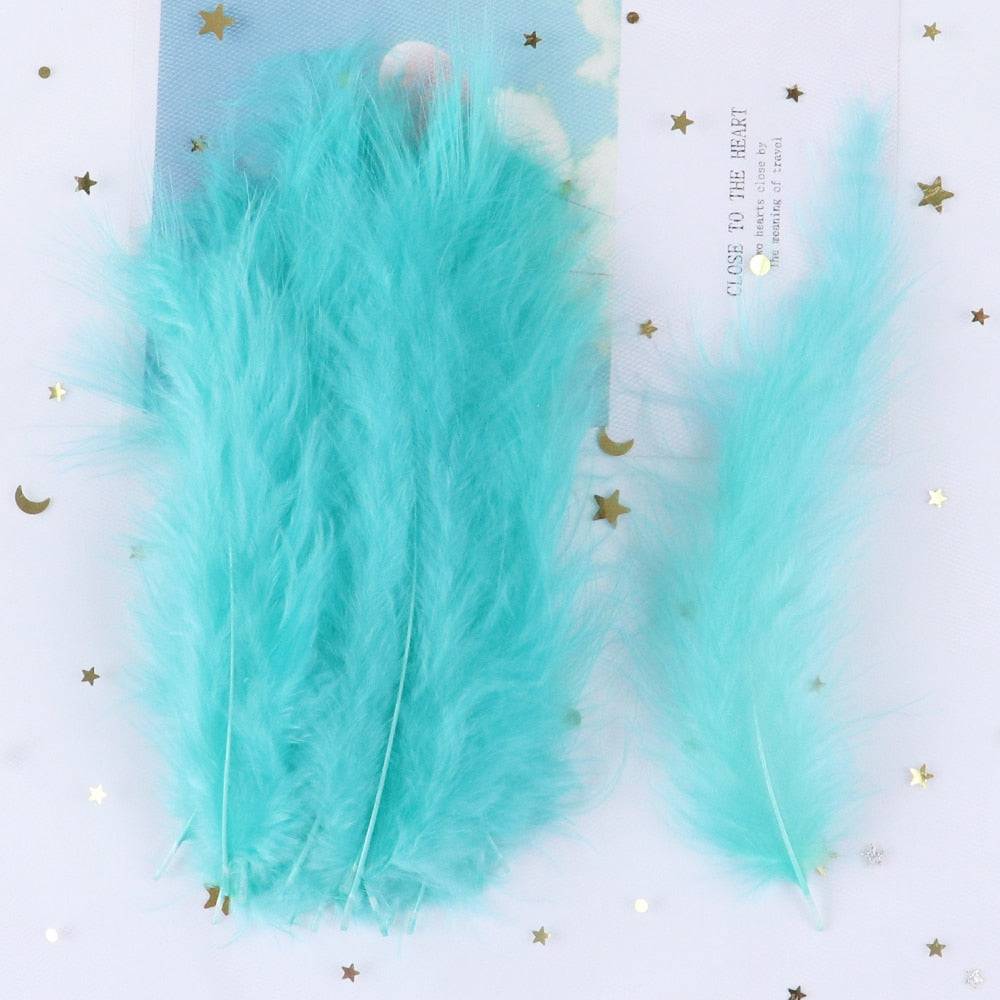 Fluffy Marabou Turkey Feather For Crafts 10-15cm Natural Plumas Jewelry Making Wedding Party Decorative Dream Catcher Feathers - Quid Mart