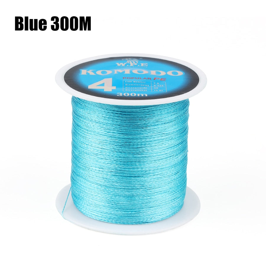 W.P.E KOMODO Series Braided Fishing Line 4 Strands 100M 150M 300M PE Braided Fishing Wire 0.6#-4.0# 10-40lb Carp Fishing Tackle - Quid Mart