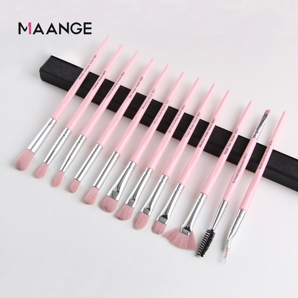 MAANGE Makeup Brushes Pro Pink Brush Set Powder EyeShadow Blending Eyeliner Eyelash Eyebrow Make up Beauty Cosmestic Brushes - Quid Mart