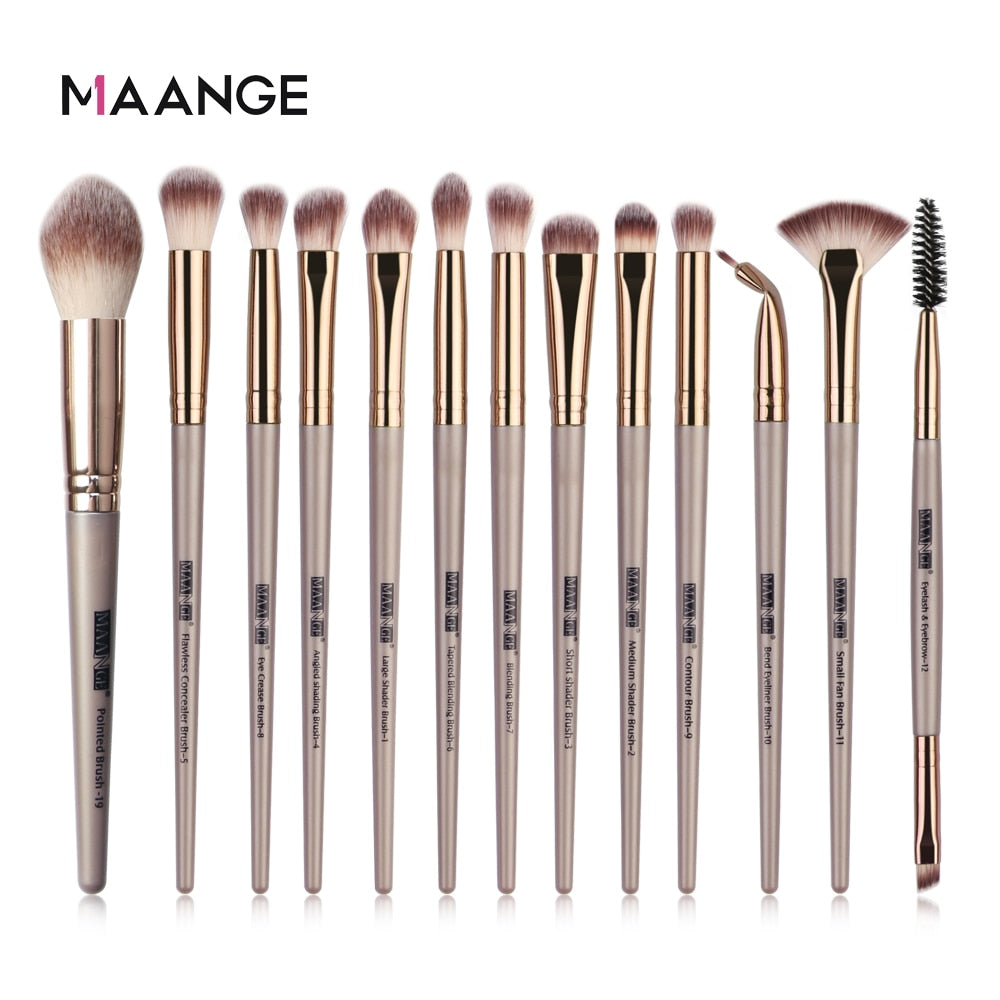 MAANGE Makeup Brushes Pro Pink Brush Set Powder EyeShadow Blending Eyeliner Eyelash Eyebrow Make up Beauty Cosmestic Brushes - Quid Mart