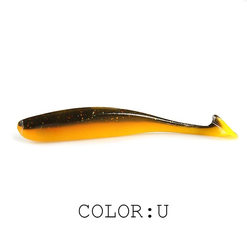 Supercontinent  Soft Lures 50mm 75mm 100mm  Baits Fishing Lure Leurre Shad Double Color Silicone Bait T Tail Wobblers - Quid Mart