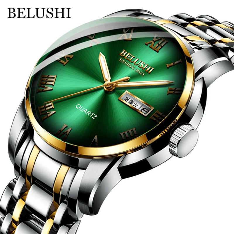 BELUSHI Luxury Men's Quartz Watch - Stainless Steel, Waterproof - Quid Mart