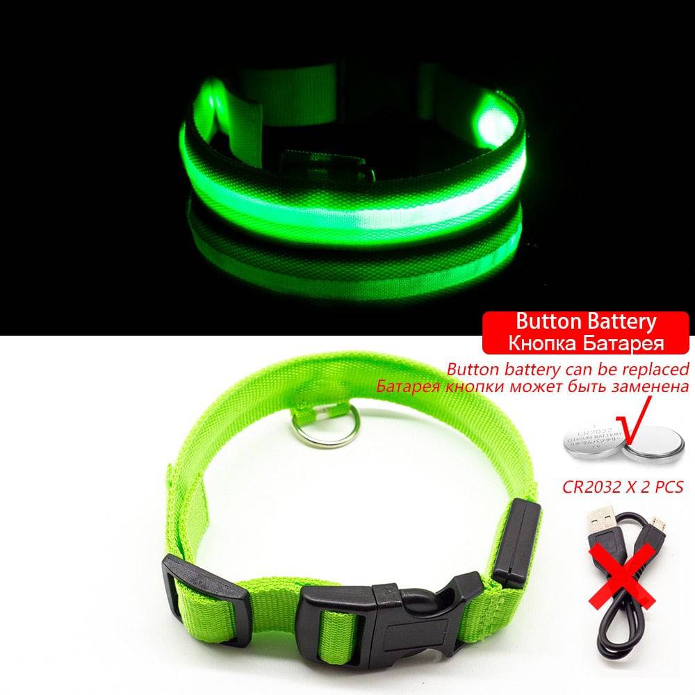 USB Charging/Battery replacement Led Dog Collar Anti-Lost Collar For Dogs Puppies Dog Collars Leads LED Supplies Pet Products - Quid Mart