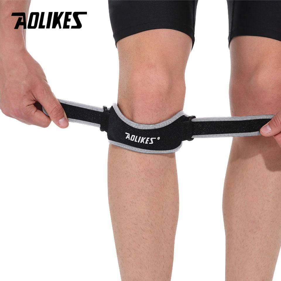 AOLIKES 1PCS Adjustable Knee Pad Knee Pain Relief Patella Stabilizer Brace Support for Hiking Soccer Basketball Running  Sport - Quid Mart