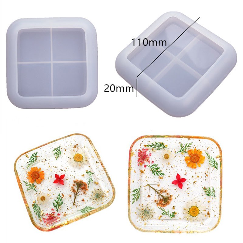 DIY Crystal Silicone Mold Three-layer Fruit Plate Tea Plate Disc Epoxy Resin Molds Cup Pad Mould For Resin Art Home Decoration - Quid Mart