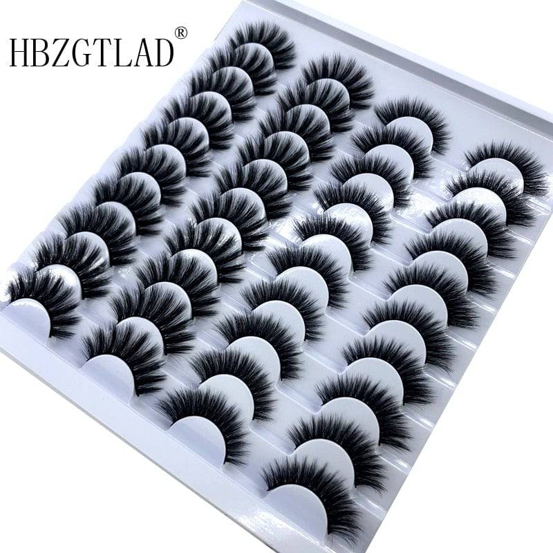 NEW 2-20 pairs 8-25mm fake Eyelashes 100% Mink Eyelashes Mink Lashes Natural Dramatic Volume Eyelashes Extension False Eyelashes - Quid Mart