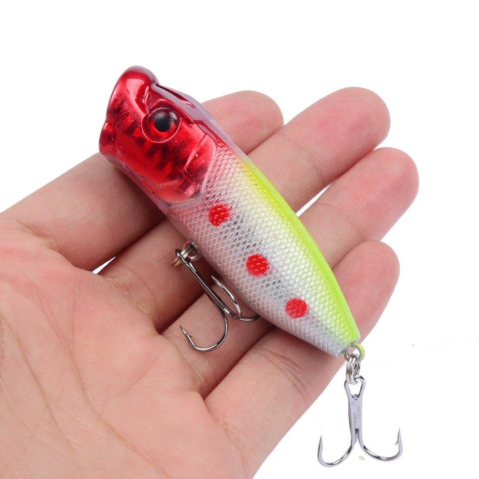 1pcs Fishing Lures Topwater Popper Bait 6.5cm 12g Hard Bait Artificial Wobblers Plastic Fishing Tackle with 6# Hooks - Quid Mart