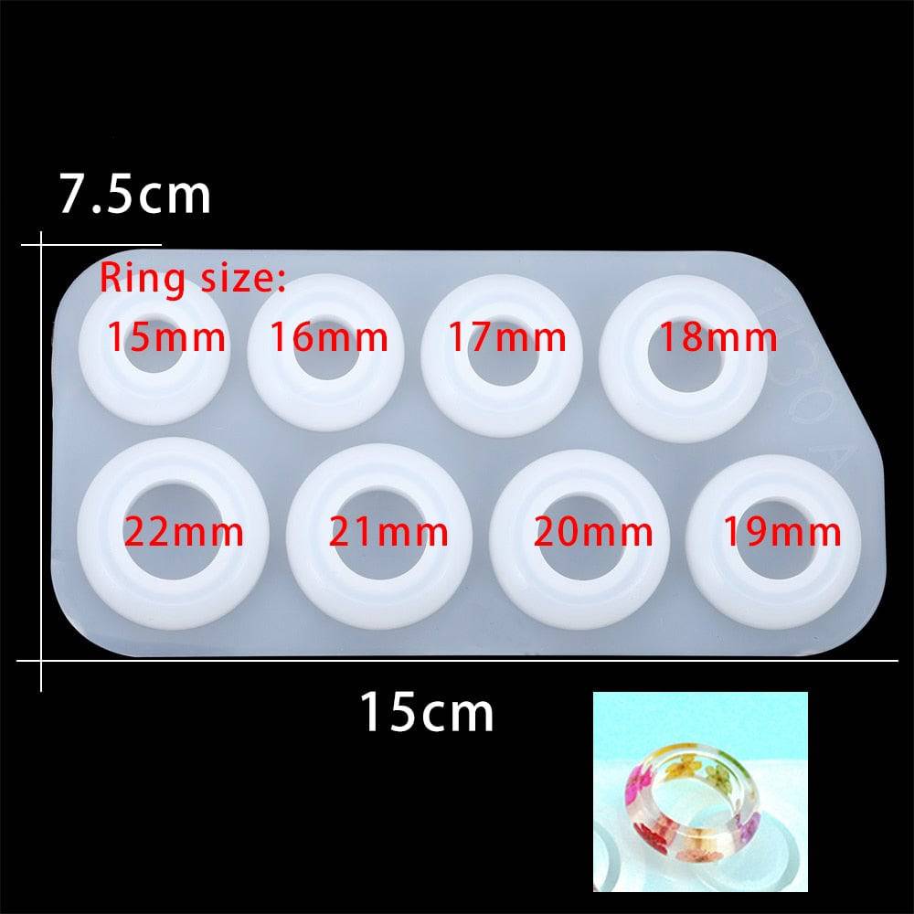 1Pcs Mixed Size Silicone Rings Epoxy Mold for DIY Jewelry Making - Quid Mart