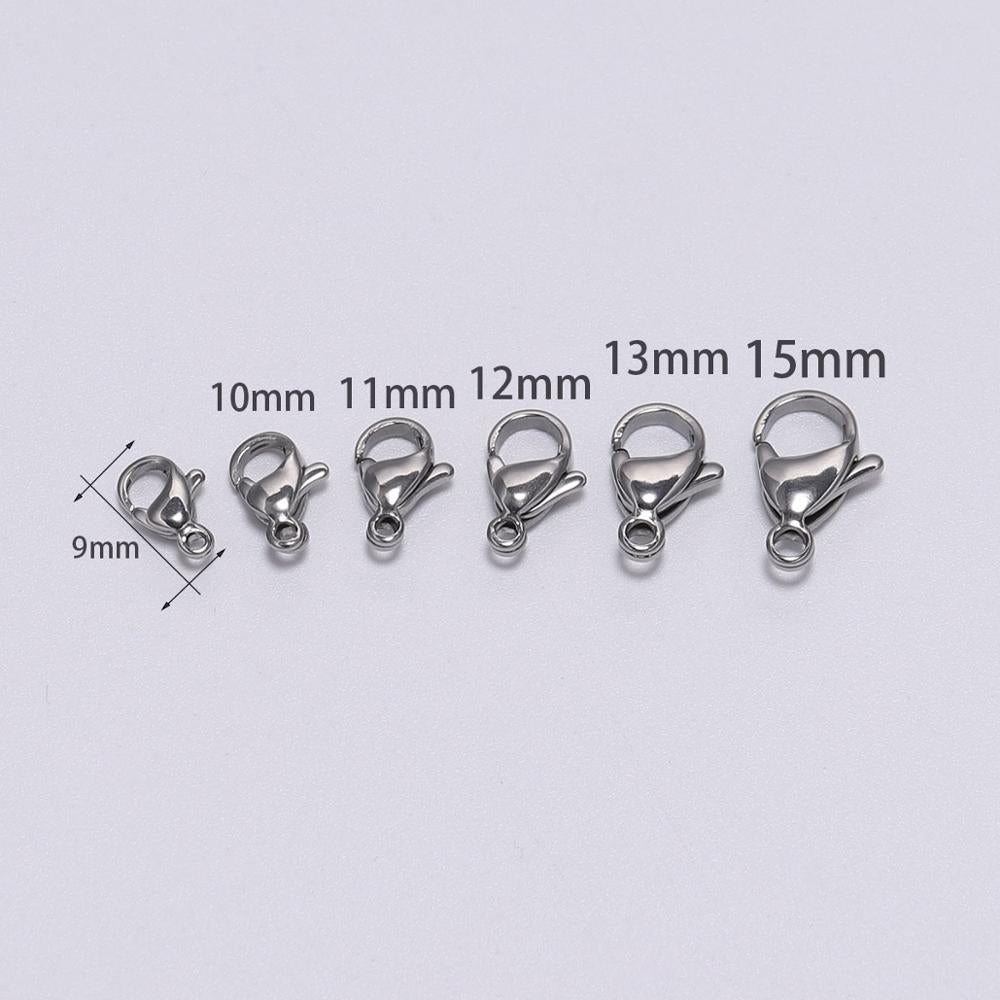 30Pcs/lot Stainless Steel Gold Plated Lobster Clasp Claw Clasps For Bracelet Necklace Chain Diy Jewelry Making Findings Supplies - Quid Mart