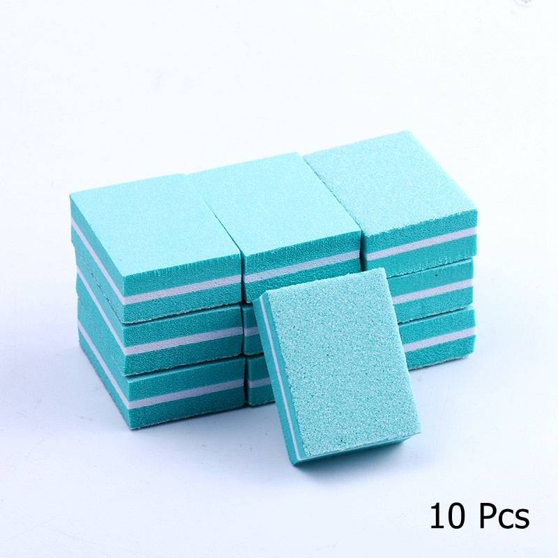 10/25/50pcs lot Double-sided Mini Nail File Blocks Colorful Sponge Nail Polish Sanding Buffer Strips Polishing Manicure Tools - Quid Mart