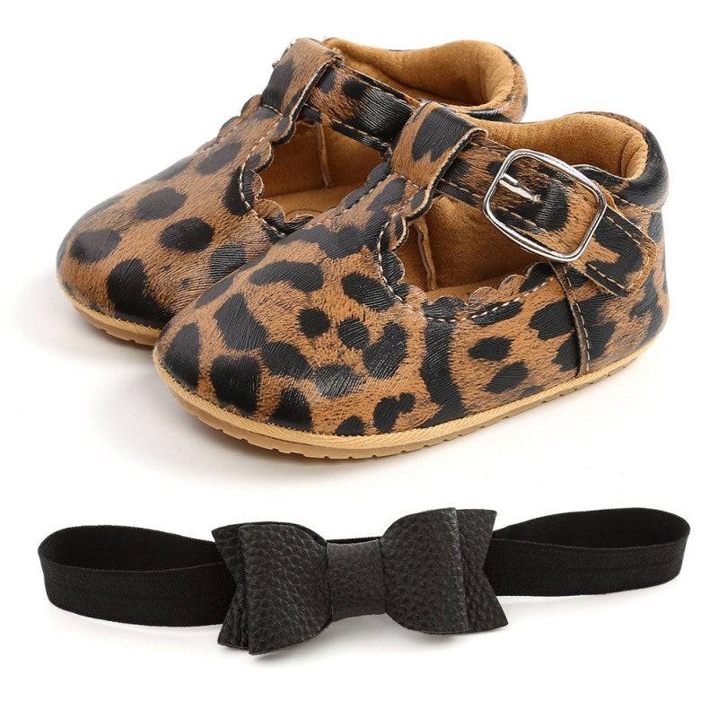 Sequins Baby Shoes: Leather Toddler First Walkers and Headband - Quid Mart