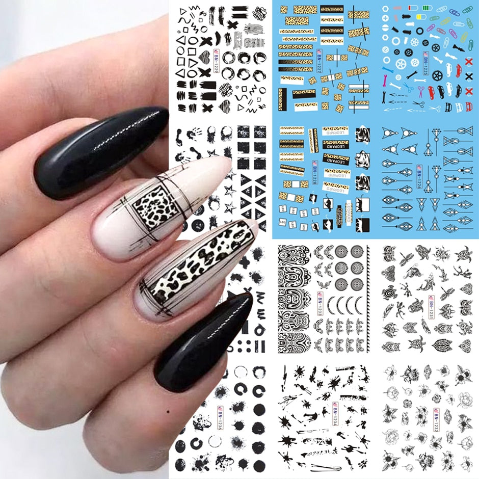 12pcs Valentines Manicure Love Letter Flower Sliders for Nails Inscriptions Nail Art Decoration Water Sticker Tips GLBN1489-1500 - Quid Mart