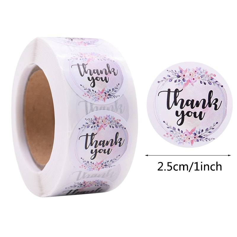 Gift Sealing Stickers 500pcs Thank You Love Design Diary Scrapbooking Stickers Festival Birthday Party Gift Decorations Labels - Quid Mart