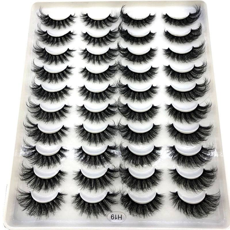 New 20 pairs natural false eyelashes fake lashes long makeup 3d mink eyelashes eyelash extension mink eyelashes for beauty - Quid Mart