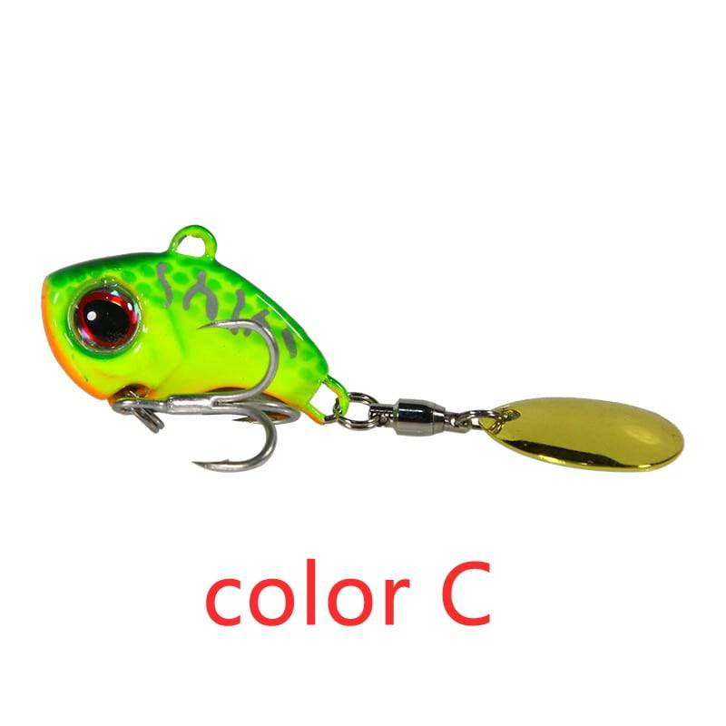 New Arrival 1PCS 9g/13g/16g/22g Metal VIB Fishing Lure Spinner Sinking Rotating Spoon Pin Crankbait Sequins Baits Fishing Tackle - Quid Mart