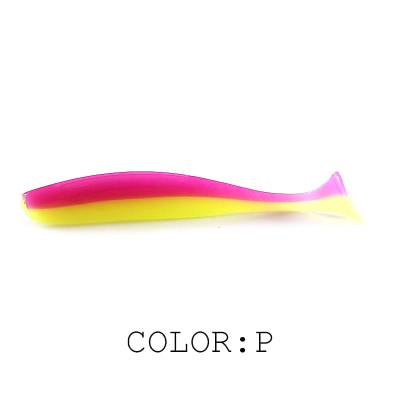 Supercontinent  Soft Lures 50mm 75mm 100mm  Baits Fishing Lure Leurre Shad Double Color Silicone Bait T Tail Wobblers - Quid Mart