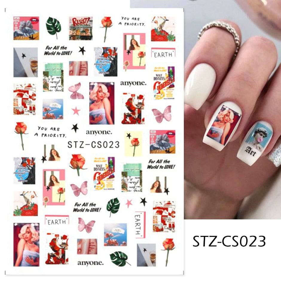 3D Valentine Sticker for Nails Cute Cartoon Lover Sliders for Nail Gang Girl DIY Design Decals Manicure Nail Art Decor GLF106 - Quid Mart