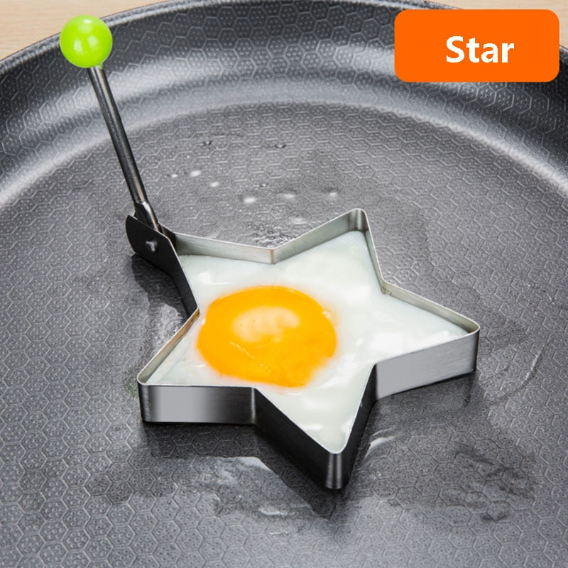 Stainless Steel 5Style Fried Egg Pancake Shaper Omelette Mold Mould Frying Egg Cooking Tools Kitchen Accessories Gadget Rings - Quid Mart